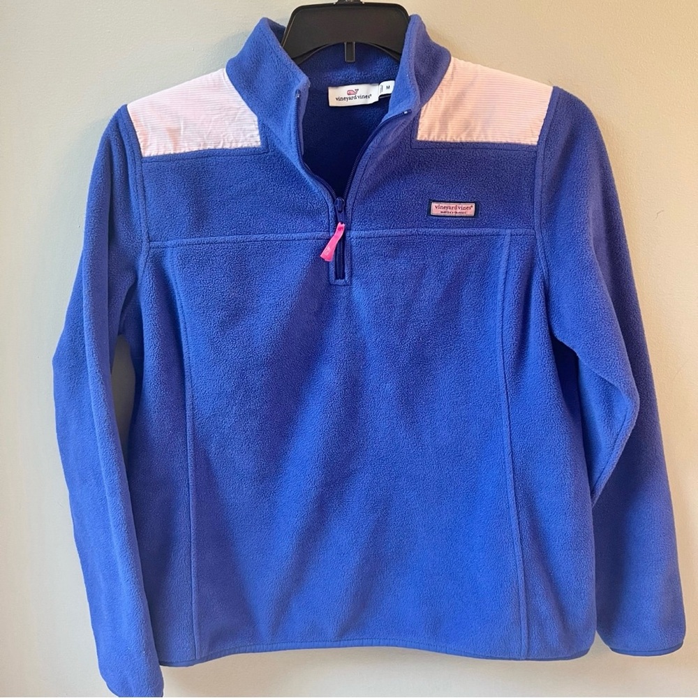 Vineyard Vines Blue Shep striped 1/4 zip